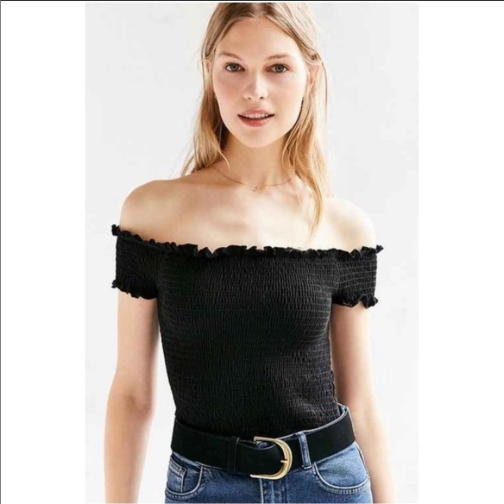Urban Outfitters Black Off-The-Shoulder Top